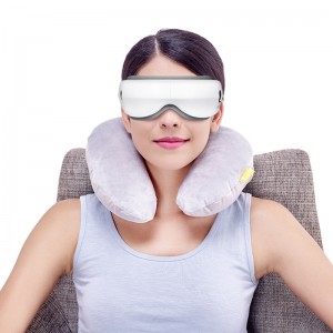 Επαναφορτιζόμενη φορητή ηλεκτρική ασύρματη μάσκα ματιών Bluetooth με δυνατότητα αναδίπλωσης 180 ° με πίεση αέρα, θερμή συμπίεση, κραδασμούς, μουσική για κόπωση των ματιών, στεγνά μάτια και μαύρους κύκλους